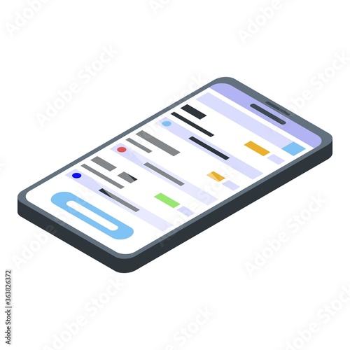 Smartphone hitchhiking icon. Isometric of smartphone hitchhiking vector icon for web design isolated on white background