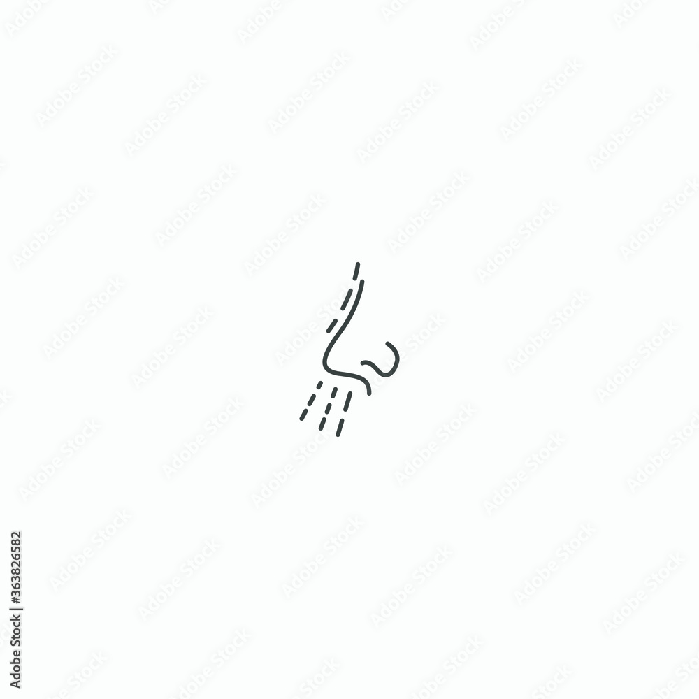 vector illustration of the nose icon line vector illustration of the nose icon line