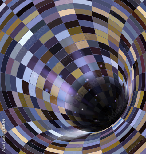 colored vector illustration abstract dark open hole