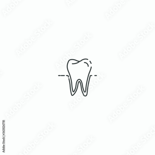 vector illustration of the tooth line icon