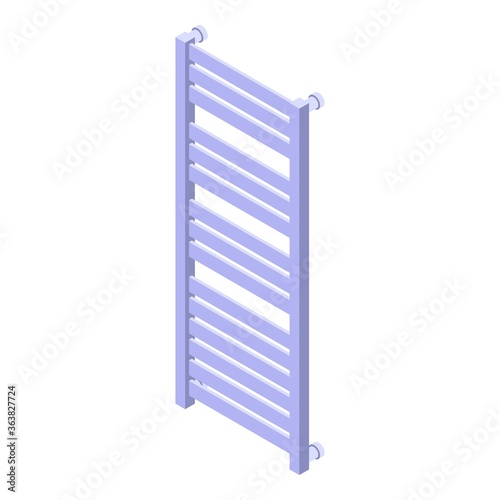 Hot heated towel rail icon. Isometric of hot heated towel rail vector icon for web design isolated on white background