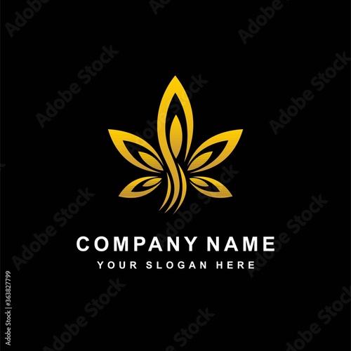 abstract cannabis logo design element
