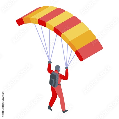 Parachuter icon. Isometric of parachuter vector icon for web design isolated on white background