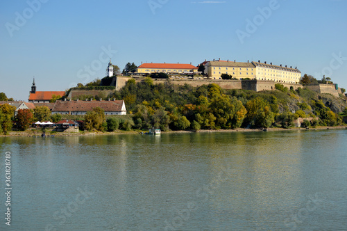 panoramic view of Petrovaradin Fortress in autumn colors  Petrovaradin  Serbia