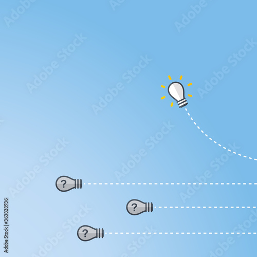 Think differently - Being different, taking risky, move for success in life -The graphic of light bulb also represents the concept of courage, enterprise, confidence, belief, fearless, daring. 
