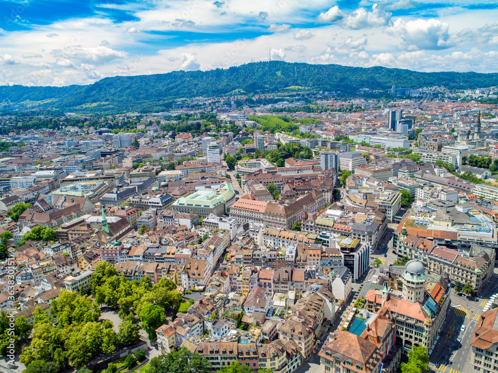 Zurich City Droneview