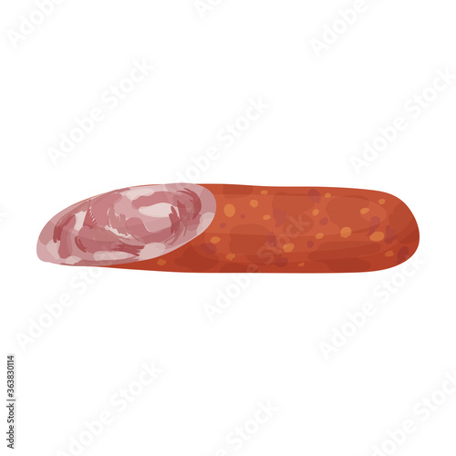 Sausage vector icon.Cartoon vector icon isolated on white background sausage.