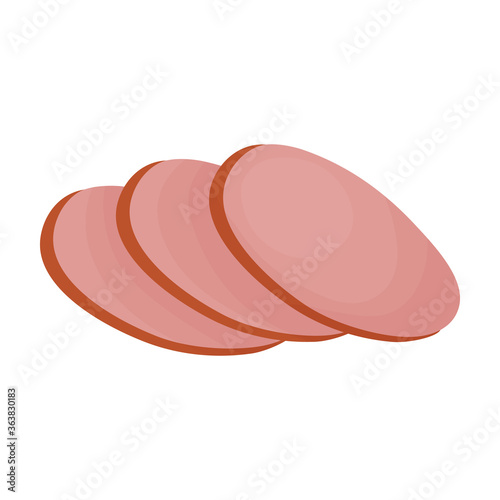 Sausage vector icon.Cartoon vector icon isolated on white background sausage.