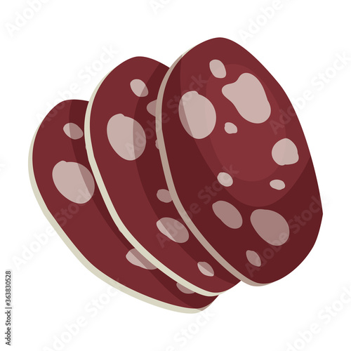 Sausage vector icon.Cartoon vector icon isolated on white background sausage.