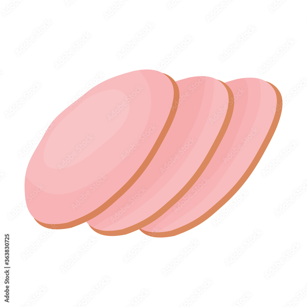 Sausage vector icon.Cartoon vector icon isolated on white background sausage.
