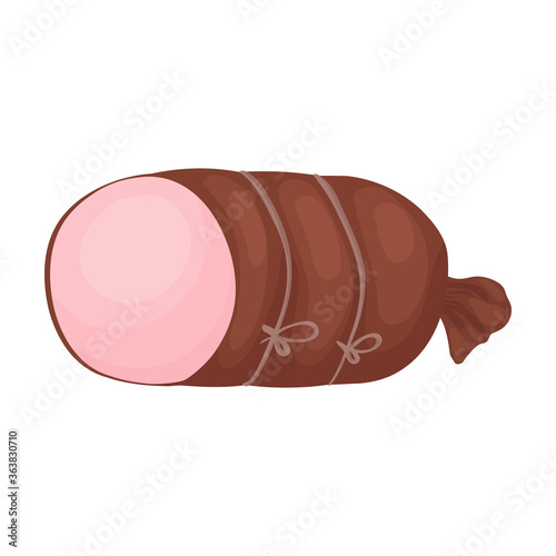 Fototapeta Naklejka Na Ścianę i Meble -  Sausage vector icon.Cartoon vector icon isolated on white background sausage.