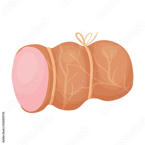 Sausage vector icon.Cartoon vector icon isolated on white background sausage.