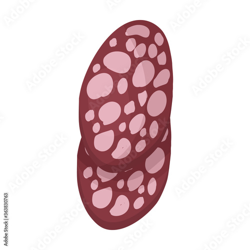 Sausage vector icon.Cartoon vector icon isolated on white background sausage.