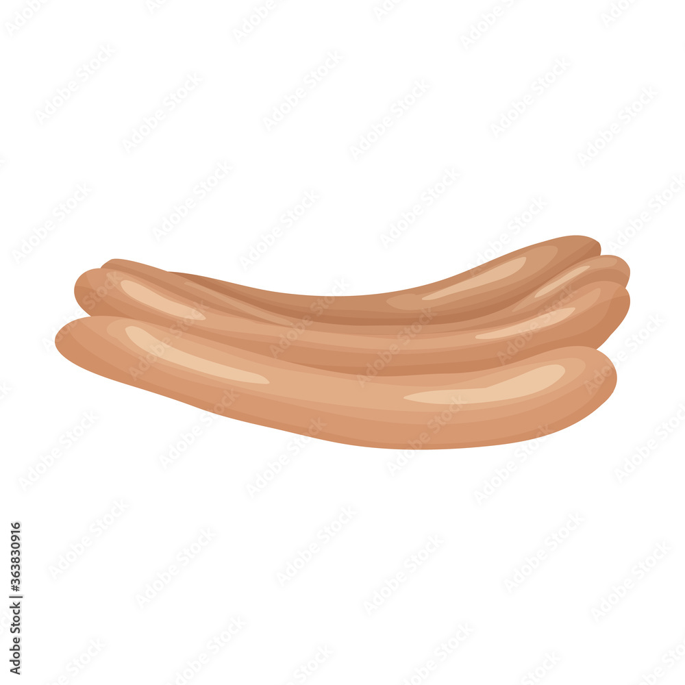 Sausage vector icon.Cartoon vector icon isolated on white background sausage.