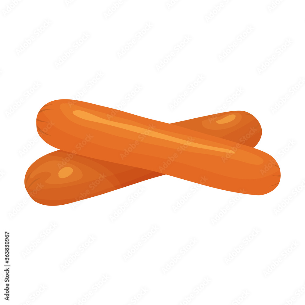 Naklejka premium Sausage vector icon.Cartoon vector icon isolated on white background sausage.