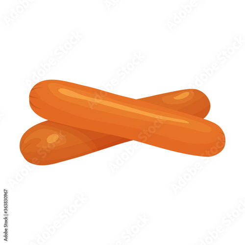 Sausage vector icon.Cartoon vector icon isolated on white background sausage.