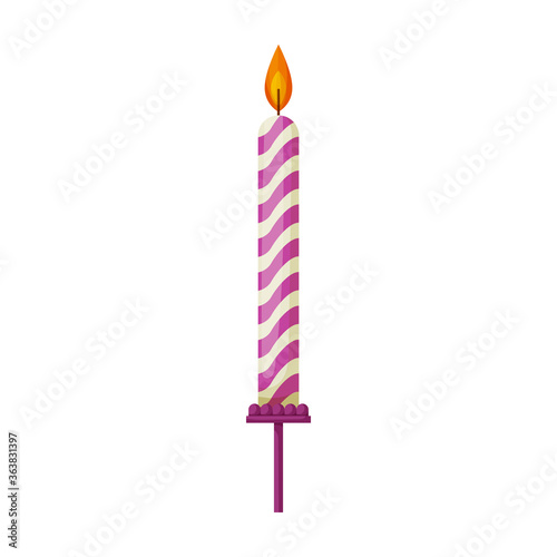 Birthday candle vector icon.Cartoon vector icon isolated on white background birthday candle. © VectorVicePhoto