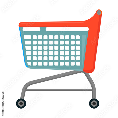 Trolley vector icon.Cartoon vector icon isolated on white background trolley.