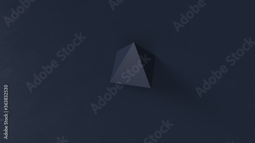 Navy Blue Pyramid Block 3d illustration 3d render  