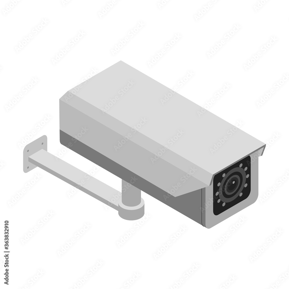Security camera vector icon.Isometric vector icon isolated on white background security camera. Security camera vector icon.Isometric vector icon isolated on white background security camera.