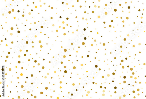 Seamless pattern with gold polka dot confetti