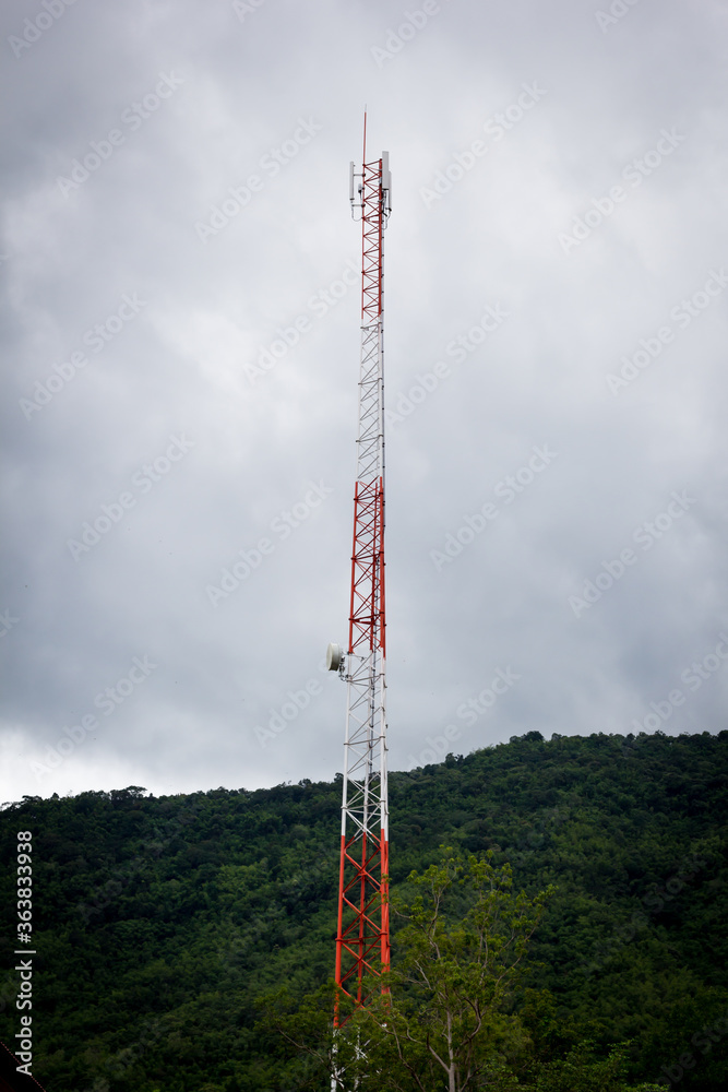 Contract mobile towers set amid valleys. Contract mobile towers set amid valleys.