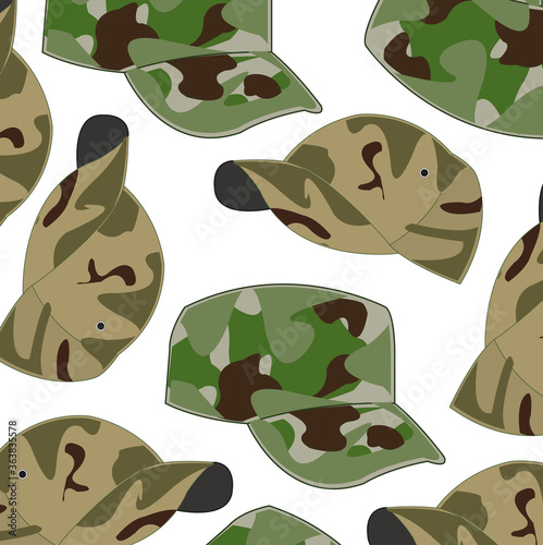 Headdress cap camouflage on white background is insulated