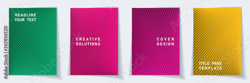 Cover page a4 layout vector design set. 