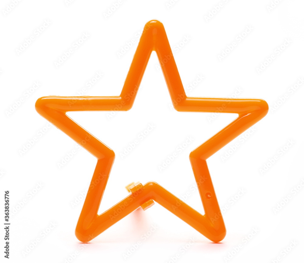 Plastic star toy isolated on white background