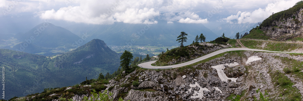 Panoramic image from the curved panorama road named Loser Panoramastrasse. Austria