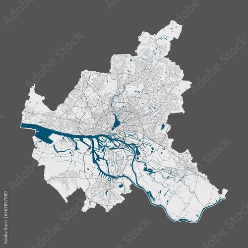 Canvas Print Hamburg map
