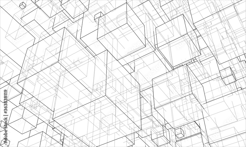 Abstract boxes background