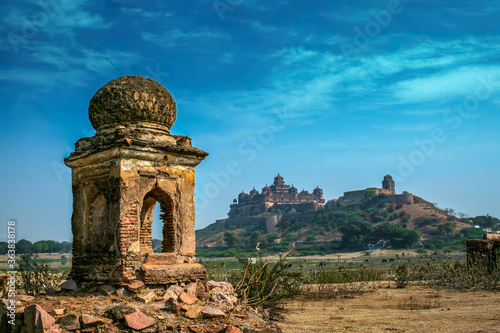 View of Datia Palace. Also known as Bir Singh Palace or Bir Singh Dev Palace. Datia. Madhya Pradesh, India. photo