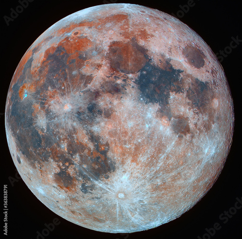 Mineral moon in colorful