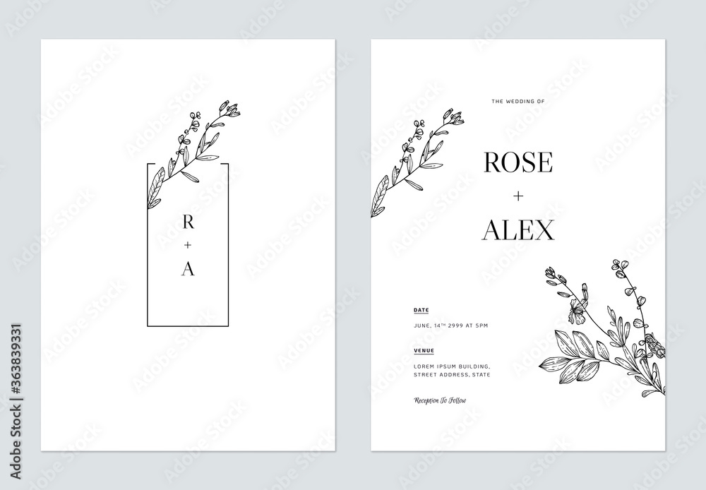 Wedding Invitation Card With Elements Vector Isolated Map Creator For  Engagement Hand Drawn Illustration For Marrige Ceremony Stock Illustration  - Download Image Now - iStock