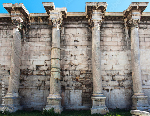 Antique greek temple column detail