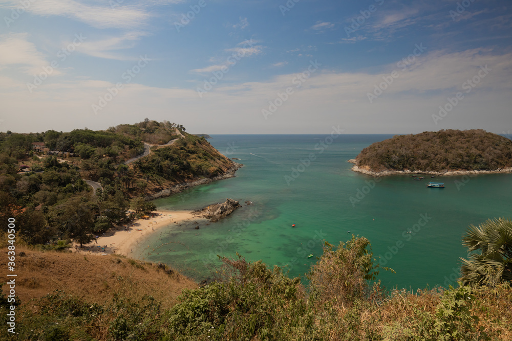 View from the top point to Yanui Beach in Phuket