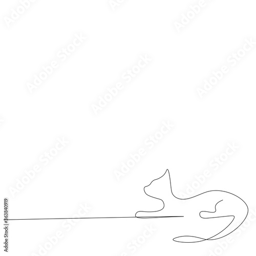 Fototapeta Naklejka Na Ścianę i Meble -  Cat on white background, vector illustration