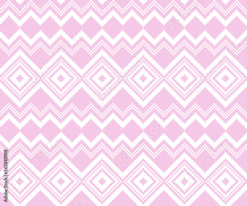 Pink Christmas fair isle pattern background for fashion textiles, knitwear and graphics