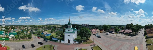 Trinity Church in the village of Mir from above. Orthodox Church. Korelichi district. The Grodno region. Belarus.