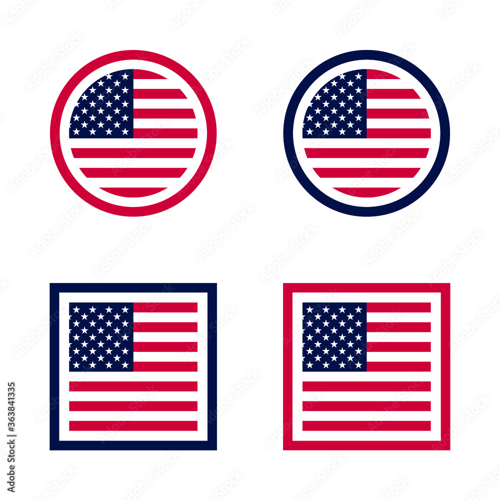 Made in USA stamp sign vector illustration design of United States of America red white blue national flag for product emblem and badge Made in USA stamp sign vector illustration design of United States of America red white blue national flag for product emblem and badge
