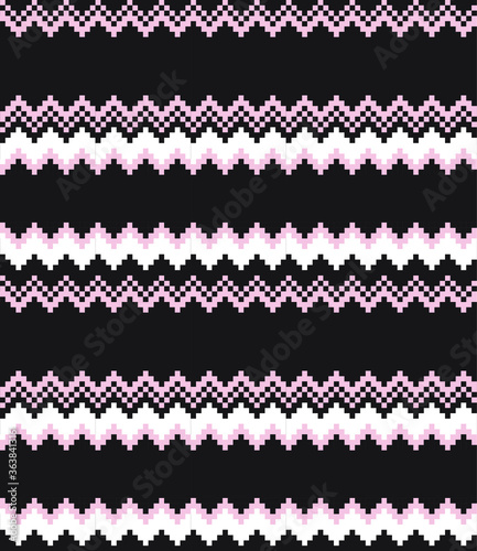 Pink Christmas fair isle pattern background for fashion textiles, knitwear and graphics