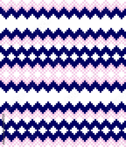 Pink Navy Christmas fair isle pattern background for fashion textiles, knitwear and graphics