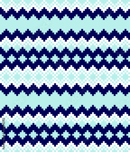 Sky Blue Christmas fair isle pattern background for fashion textiles, knitwear and graphics