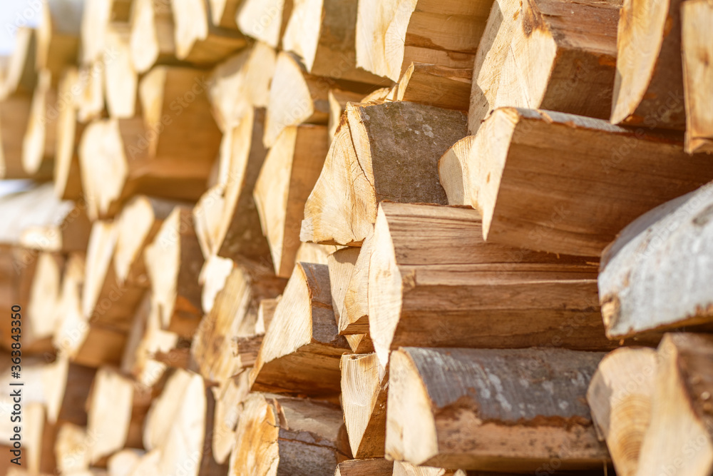 Cut wood, firewood for the winter. Wood pile. Cut wood, firewood for the winter. Wood pile.