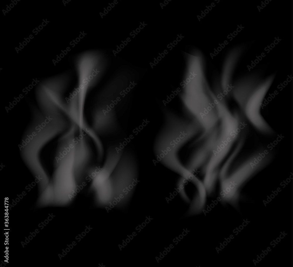 isolated realistic cigarette smoke waves. Set of isolated smoke on a transparent background isolated realistic cigarette smoke waves. Set of isolated smoke on a transparent background