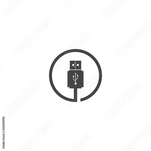 USB symbol logo vector icon