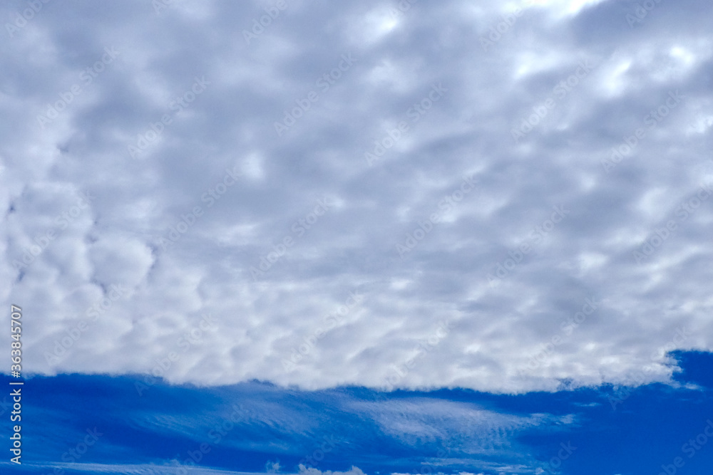 blue sky background with clouds, different cloud shapes and densities blue sky background with clouds, different cloud shapes and densities