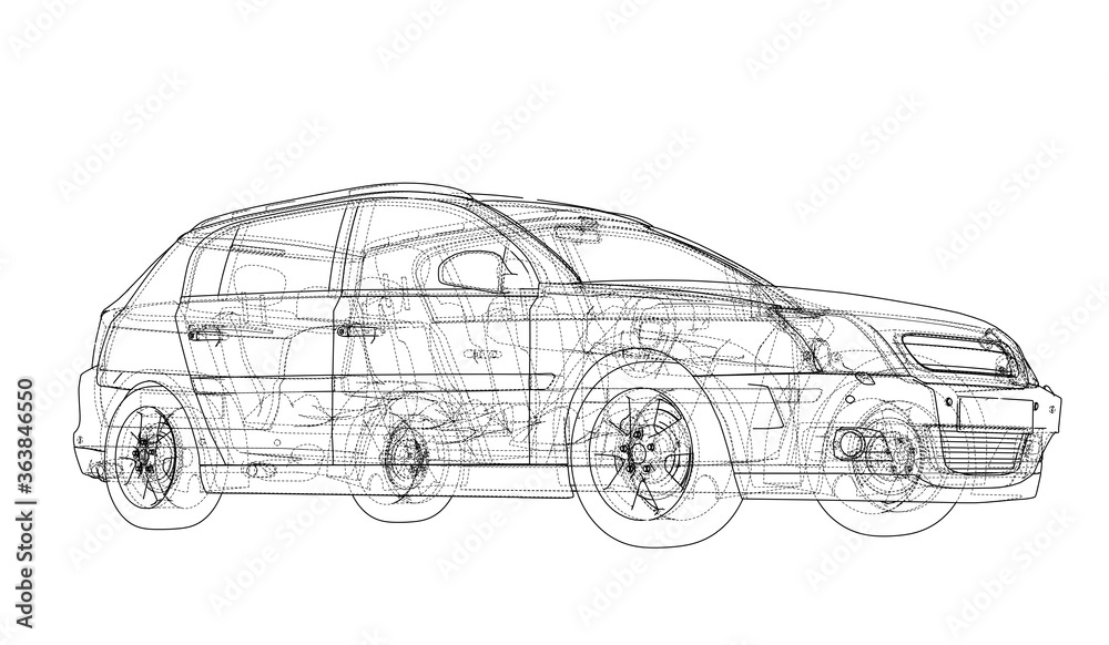 Concept car. 3D illustration