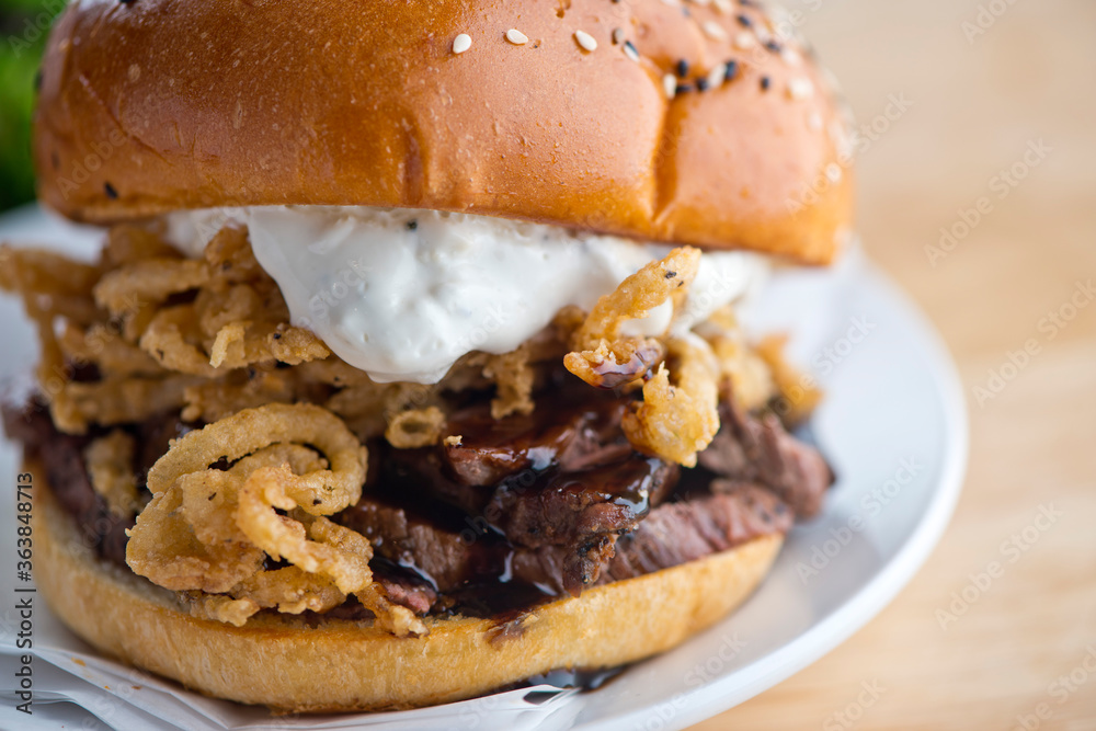 Roast Beef Sandwich. Classic Traditional american Diner sandwich